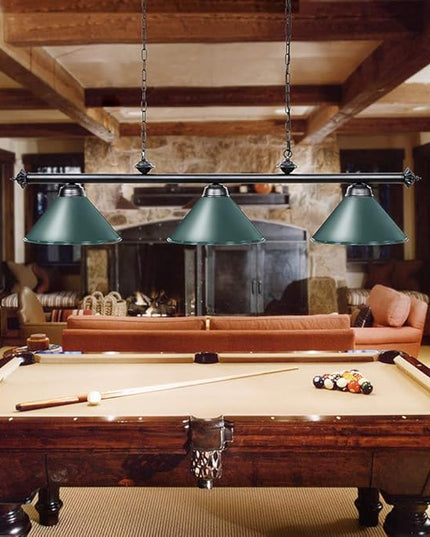 Wellmet Pool Table Light, 59” Hanging Billiard Lights, Adjustable Kitchen Island Lighting Fixture for Billiard Bar Table, Green - LeafyLoom
