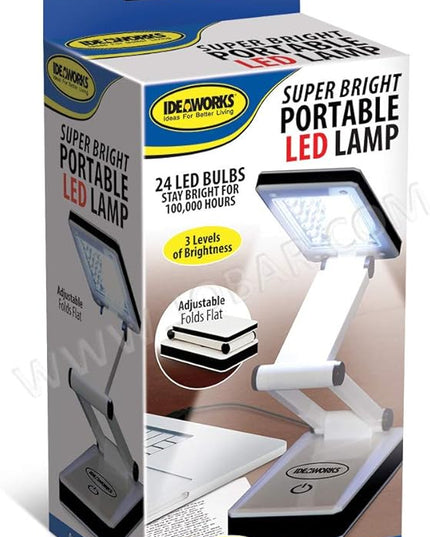 IdeaWorks LED Lamp for Desk - Collapsible, Portable from Home to Office, Acrylonitrile Butadiene Styrene, White - LeafyLoom