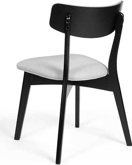 Christopher Knight Home Chazz Dining Chair, 19.75 "W x 19.75 "D x 31 "H, Chaz,Light Gray/Matte Black - LeafyLoom