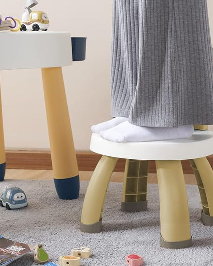 Toddler Chair,Plastic Kids Dino Chair,Sturdy Durable and Lightweight Toddler's Activity Chairs,Anti-Slip Ergonomic Design kids step stool,Indoor or Outdoor Use for Boys Girls Aged 2+ (Yellow) - LeafyLoom
