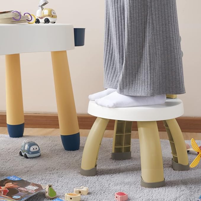 Toddler Chair,Plastic Kids Dino Chair,Sturdy Durable and Lightweight Toddler's Activity Chairs,Anti-Slip Ergonomic Design kids step stool,Indoor or Outdoor Use for Boys Girls Aged 2+ (Yellow) - LeafyLoom