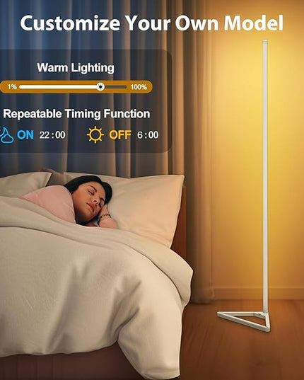 MIHEAL Corner Floor Lamp - Smart RGB LED Corner Lamp with App and Remote Control, 16 Million Colors & 68+ Scene, Music Sync, Timer Setting -for Living Rooms, Bedrooms, and Gaming Rooms - LeafyLoom