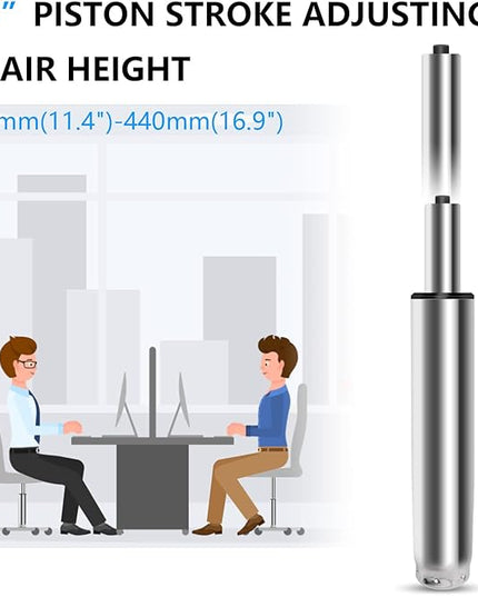 5.5 inch Office Chair Cylinder Replacement,Heavy Duty Gas Lift Cylinder for Office Desk Chairs/Gaming Chair,Gas Lift Hydraulic/Pneumatic Piston, Universal Size (Silver) - LeafyLoom