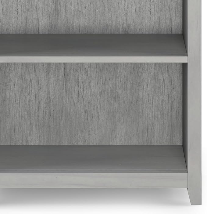 SIMPLIHOME Amherst SOLID WOOD 30 Inch Wide Transitional 5 Shelf Bookcase in Fog Grey, for The Living Room, Study Room and Office - LeafyLoom