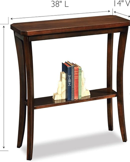 Leick Home 10332 Boa Console Hall Stand with Shelf, Chocolate Cherry, 38 in x 14 in x 30 - LeafyLoom