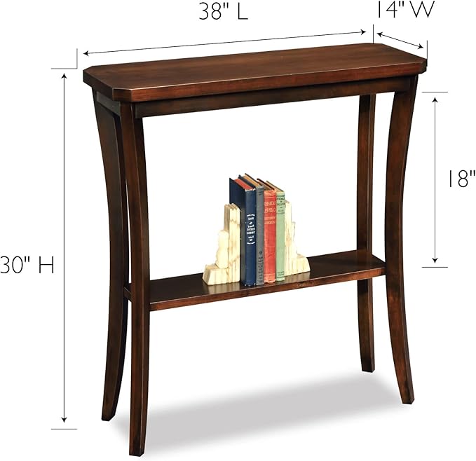 Leick Home 10332 Boa Console Hall Stand with Shelf, Chocolate Cherry, 38 in x 14 in x 30 - LeafyLoom
