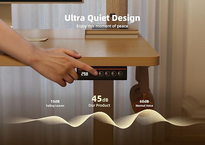 Electric Standing Desk, Adjustable Height Stand up Desk, 48x24 Inches Sit Stand Home Office Desk with Splice Board,Natural Top - LeafyLoom