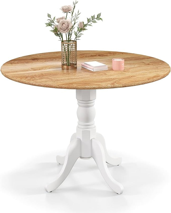 Round Dining Table, Natural - LeafyLoom