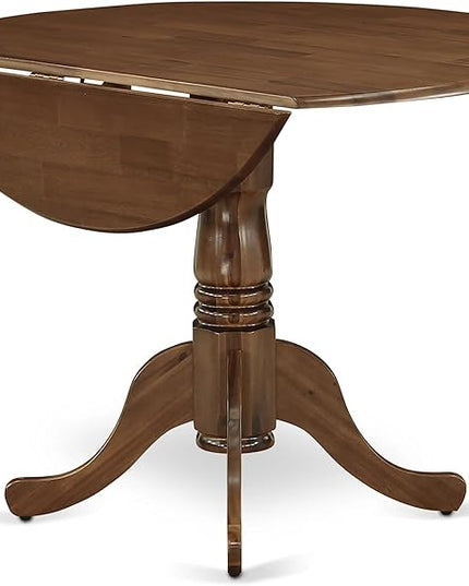 East West Furniture DLGA5-AWA-03 Dublin 5 Piece Set Consist of a Round Dining Room Table with Dropleaf and 4 Parson Kitchen Chairs, 42x42 Inch - LeafyLoom