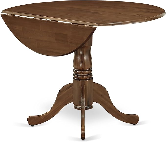 East West Furniture DLGA5-AWA-03 Dublin 5 Piece Set Consist of a Round Dining Room Table with Dropleaf and 4 Parson Kitchen Chairs, 42x42 Inch - LeafyLoom