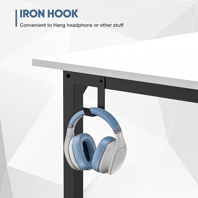 32 Inch Small Office Desk Modern Simple Style Writing Study Work Computer Table for Home Bedroom, White - LeafyLoom