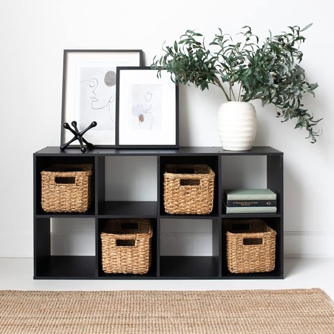 Signature Design by Ashley Langdrew 8 Cube Storage Organizer or Bookcase, Black - LeafyLoom
