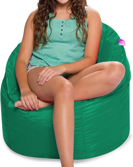 Posh Creations Structured Comfy Bean Bag Chair for Gaming, Reading, and Watching TV, Sonoma Lounge, Microsuede - Tide Pool - LeafyLoom