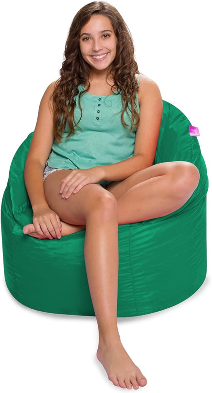 Posh Creations Structured Comfy Bean Bag Chair for Gaming, Reading, and Watching TV, Sonoma Lounge, Microsuede - Tide Pool - LeafyLoom