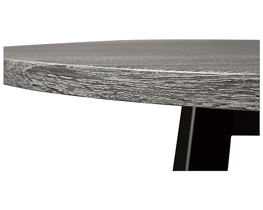 Signature Design by Ashley Centiar Mid Century Round Dining Room Table, Gray & Black and Bucket Chairs, 2 Count, Black - LeafyLoom