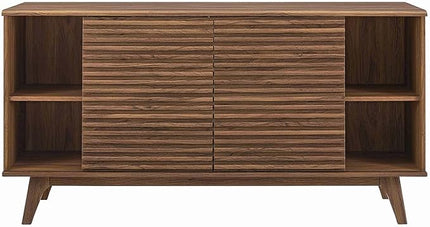 Modway Render 63" Mid-Century Modern Sideboard Buffet Table or TV Stand in Walnut - LeafyLoom