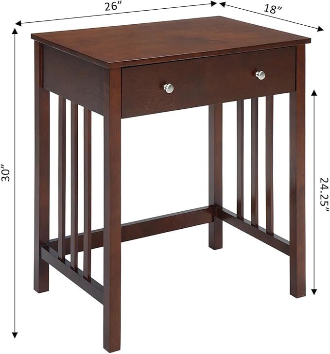 Convenience Concepts Designs2Go Mission Desk with Keyboard Drawer, Espresso - LeafyLoom