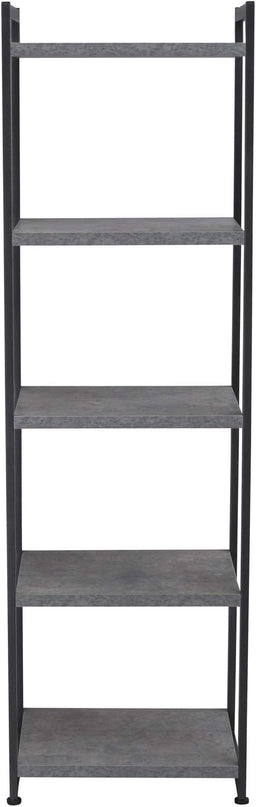 Household Essentials 5 Tier Storage Tower Shelves – Slate with Black Frame (8095-1) - LeafyLoom