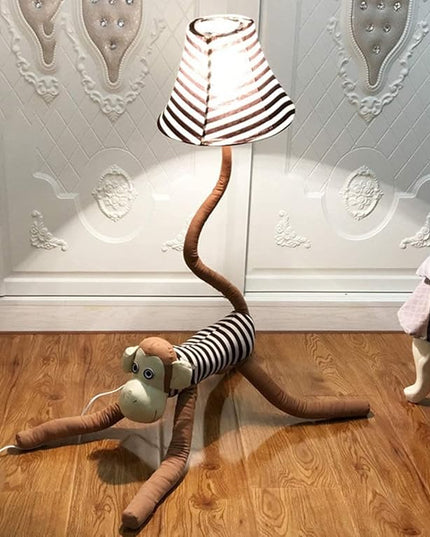 Floor Lamp by Cozylight, Brown Monkey Design 50 Inch Modern Floor Lamp for Bedroom, Hand-Stitched Toy Standing Lamp for Living Room, Kids Floor lamp Come with an LED Bulb - LeafyLoom