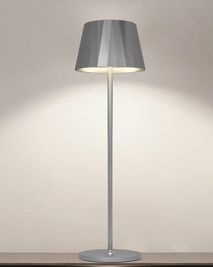 Modern LED Cordless Waterproof Table Lamp,5200mAh Touch Dimmable Desk Lamp,Rechargeable Battery Powered Night Light for Indoor/Outdoor Dining (Silver, 3000K, Warm White) - LeafyLoom