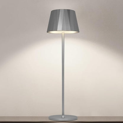 Modern LED Cordless Waterproof Table Lamp,5200mAh Touch Dimmable Desk Lamp,Rechargeable Battery Powered Night Light for Indoor/Outdoor Dining (Silver, 3000K, Warm White) - LeafyLoom