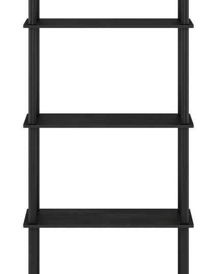 Furinno Turn-N-Tube 5-Tier Multipurpose Shelf / Display Rack / Storage Shelf / Bookshelf, Round Tubes, Americano/Black - LeafyLoom