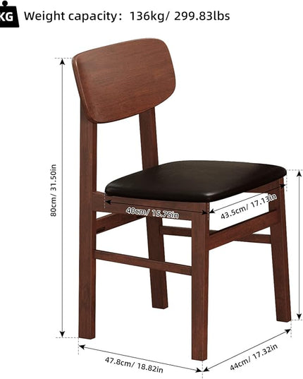 NicBex Dining Room Table Set for 4 Kitchen Table and Chairs 5 Pieces Dining Table Set 1 Dining Table and 4 Chairs Rustic Retro Solid Rubberwood Table for Home, Antique Brown - LeafyLoom