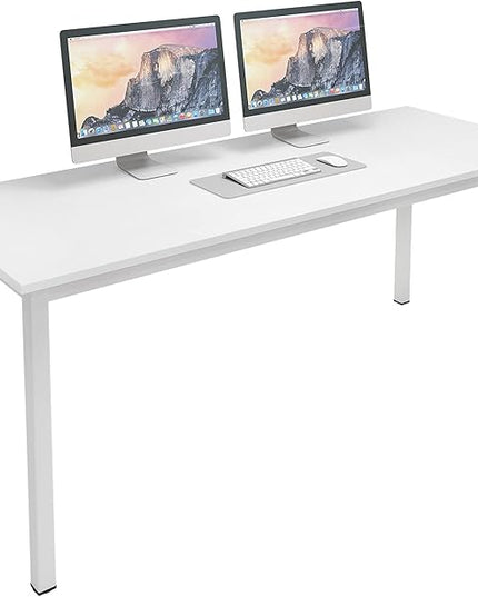 sogesfurniture Large Computer Desk, 62.9 inches Office Desk Computer Desk Gaming Desk Computer Table Sturdy Writing Workstation for Home Office, White - LeafyLoom