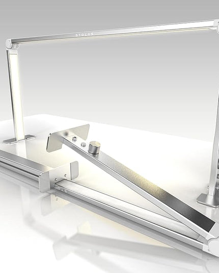 LED Desk Lamp 36W, 4000-6000K Dimmable Table Lamp, 3 Lighting Modes, Square Desk Light for Study, Model Building, Painting, Crafting-Silver - LeafyLoom