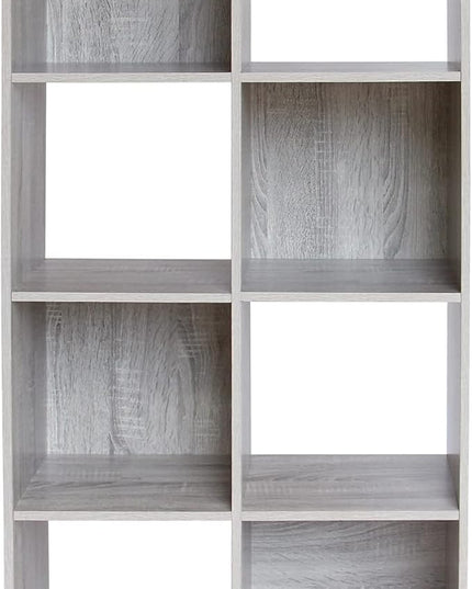 PACHIRA E-Commerce Cubby Storage Organizer, 8 Cube Unit Shelf, Closet Cabinet, DVD Rack Bookshelf File Organizer Rack in Study, each cube 28.5 cm, OAK GREY - LeafyLoom