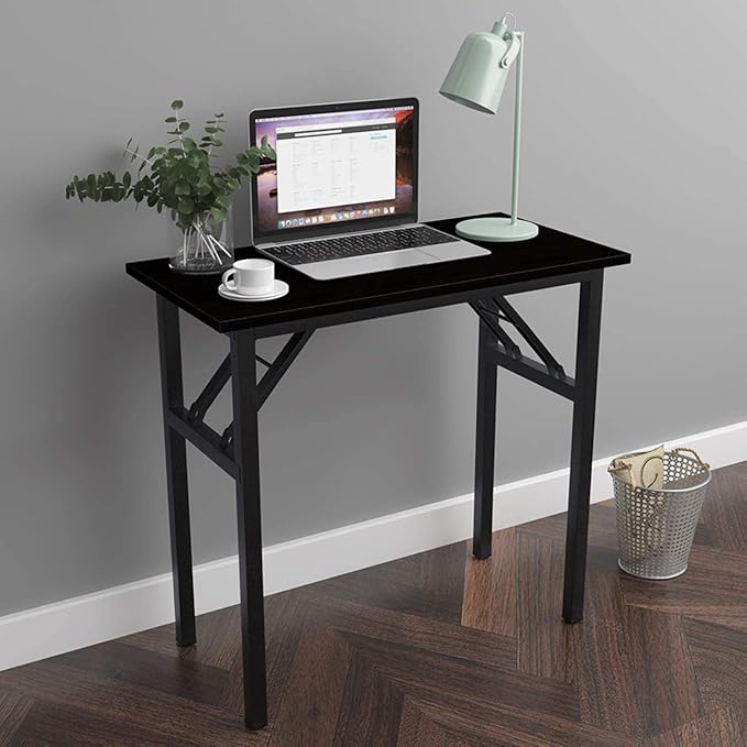 SogesGame 31.5 inches Small Desk Computer Desk for Small Space Small Folding Table Small Writing Desk Compact Desk Foldable Desk No Install - LeafyLoom