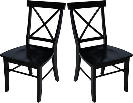 International Concepts Set of Two X-Back Dining Chair, Black - LeafyLoom