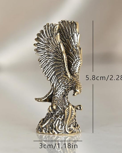 Vintage Solid Brass Eagle Figurine - Majestic Desk Decor for Collectors - Perfect Home or Office Accent(Eagle) - LeafyLoom