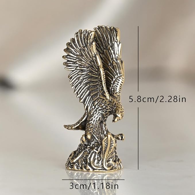 Vintage Solid Brass Eagle Figurine - Majestic Desk Decor for Collectors - Perfect Home or Office Accent(Eagle) - LeafyLoom