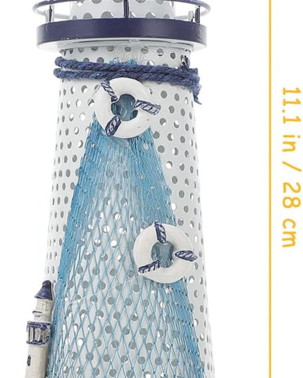 Lighthouse Ornament with Led Light Night Light Nautical Themed Lighthouse Tabletop Summer Ocean Party Decor - LeafyLoom