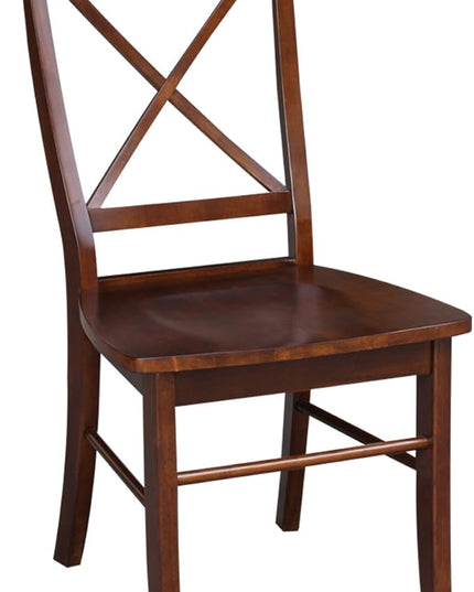 International Concepts X-Back Chair, Espresso - LeafyLoom