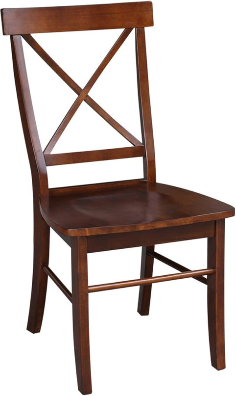 International Concepts X-Back Chair, Espresso - LeafyLoom