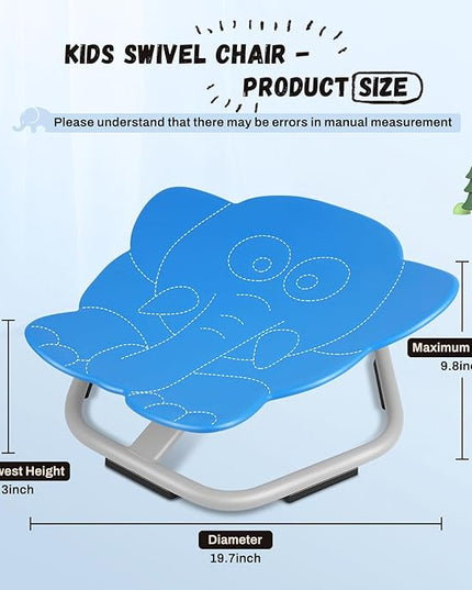 Elephant Kids Swivel Chair, Seat and Spinning Chair, Body Coordination Training Chair, Dark Blue Non Slip Sensory Toys 360° Spinning Chair for Autistic Kids Aged 3+, Improving Kid's Physical Fitness - LeafyLoom
