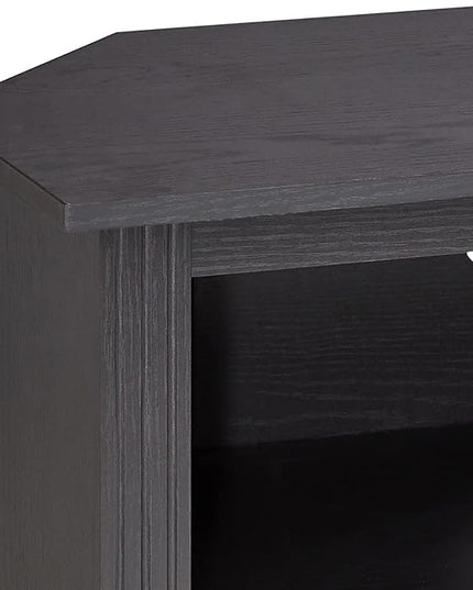 ROCKPOINT 58inch Corner TV Stand,Home Living Room Storage Console, Entertainment Center, TV Console Table,Black - LeafyLoom