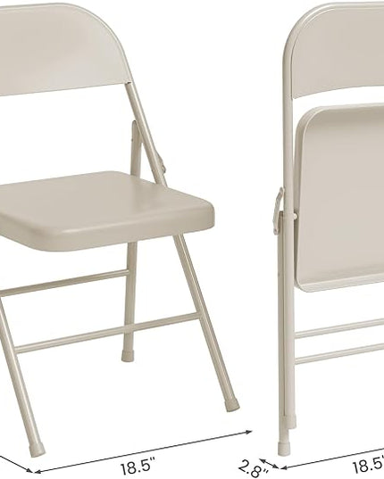 IDEALHOUSE Portable Folding Card Table and Chair Set of 5, Pu Upholstered Foldable Table, and All Metal Folding Chairs, Table and Chairs Suitable for Dining Room, Living Room, Office, Camping - LeafyLoom