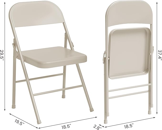 IDEALHOUSE Portable Folding Card Table and Chair Set of 5, Pu Upholstered Foldable Table, and All Metal Folding Chairs, Table and Chairs Suitable for Dining Room, Living Room, Office, Camping - LeafyLoom