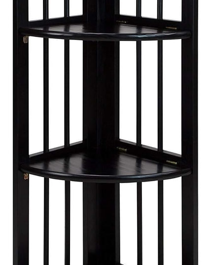 Casual Home 4 tier Corner Folding Bookcase, Black - LeafyLoom