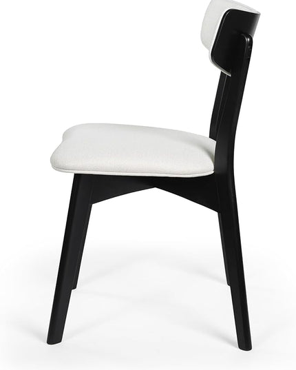 Christopher Knight Home Chazz Dining Chair, 19.75 "W x 19.75 "D x 31 "H, Chaz,Light Beige/Matte Black - LeafyLoom