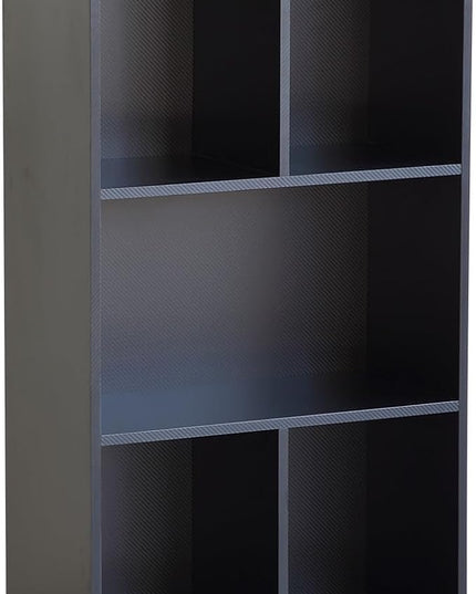 Book Shelf with Back Panel Stability 5 Cube Bookcase Multifunctional Cube Storage Organizer Shelf for Bedroom Living Room Office Closet School in Black with 23.62''W - LeafyLoom