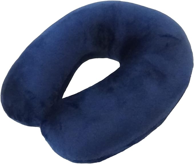 Adult Cozy Soft Microfiber Neck Pillow, Compact, Perfect for Plane or Car Travel, Navy - LeafyLoom