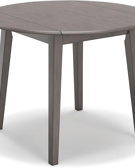 Signature Design by Ashley Shullden Casual Round Dining Small Drop Leaf Table, Seats up to 4, Gray - LeafyLoom