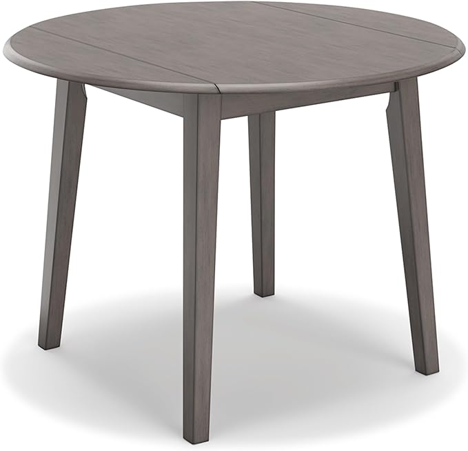 Signature Design by Ashley Shullden Casual Round Dining Small Drop Leaf Table, Seats up to 4, Gray - LeafyLoom