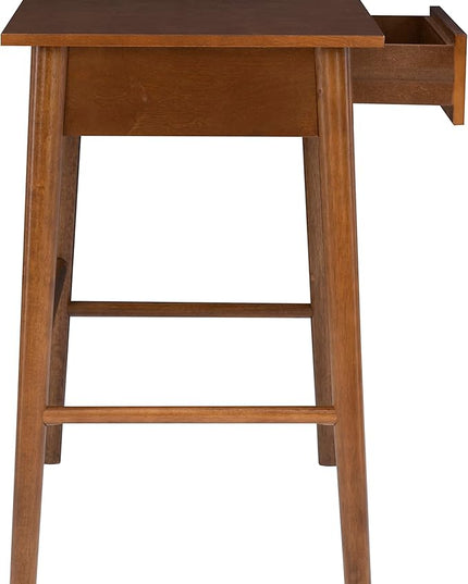 Linon Melissa Mid-Century Walnut Desk, 42" W x 19" D x 30" H - LeafyLoom