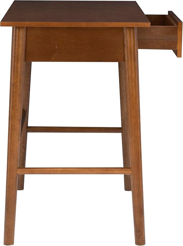 Linon Melissa Mid-Century Walnut Desk, 42" W x 19" D x 30" H - LeafyLoom