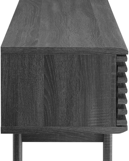 Modway Render Mid-Century Modern Low Profile 70 Inch Media Console TV Stand in Charcoal, 70" - LeafyLoom